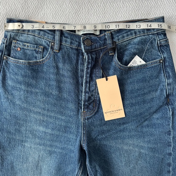 NWT Scotch & Soda "The Sky" Highest Rise Straight Jeans Tribeca Blue Size 8/29 - Picture 13 of 16